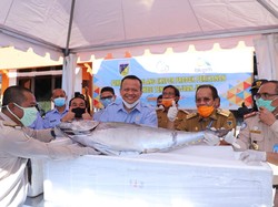 Menteri Edhy Lepas Ekspor Tuna & Serahkan Bantuan 4,5 Ton Ikan di Palu