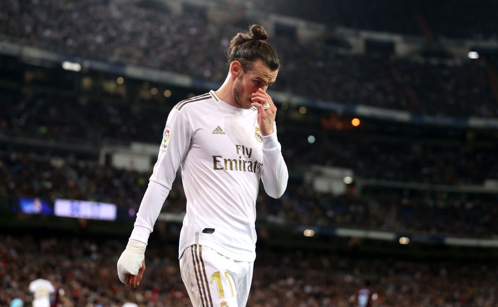 MADRID, SPAIN - FEBRUARY 16: Gareth Bale of Real Madrid looks on during the La Liga match between Real Madrid CF and RC Celta de Vigo at Estadio Santiago Bernabeu on February 16, 2020 in Madrid, Spain. (Photo by Angel Martinez/Getty Images)