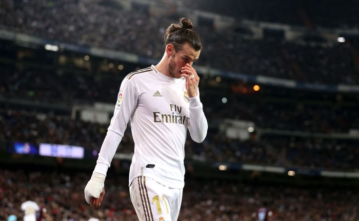 Gareth Bale MADRID, SPAIN - FEBRUARY 16: Gareth Bale of Real Madrid looks on during the La Liga match between Real Madrid CF and RC Celta de Vigo at Estadio Santiago Bernabeu on February 16, 2020 in Madrid, Spain. (Photo by Angel Martinez/Getty Images)