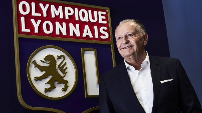 Lyon football club (OL ) president Jean-Michel Aulas poses on the occasion of the 30th anniversary of his presidency at the OL on June 29, 2017 at the Parc Olympique Lyonnais in Lyon, eastern France. (Photo by JEAN-PHILIPPE KSIAZEK / AFP)