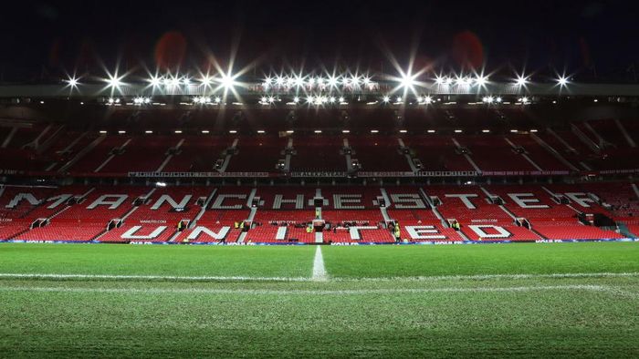 Manchester United MANCHESTER, ENGLAND - FEBRUARY 28: A general view inside Old Trafford prior to the FA Youth Cup: Sixth Round match between Manchester United and Wigan Athletic at Old Trafford on February 28, 2020 in Manchester, England. (Photo by Charlotte Tattersall/Getty Images)
