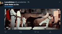 Satu lagi meme Rebic terkait tendangan Bruce Lee.  (Foto: internet/Twitter)