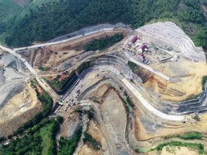 Megah! Penampakan Proyek Bendungan Randugunting dari Udara