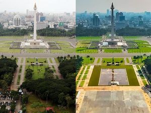 Potret Monas Sebelum dan Sesudah Direvitalisasi