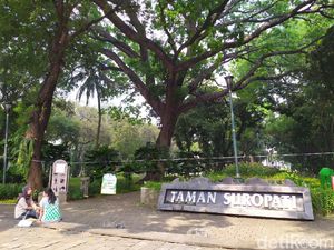 Taman Suropati juga Masih Ditutup, Sejumlah Warga Bersantai di Pinggiran