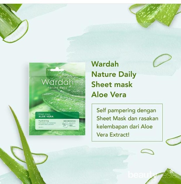 5 Sheet Mask Lokal Ekstrak Lidah Buaya Untuk Menenangkan Kulit