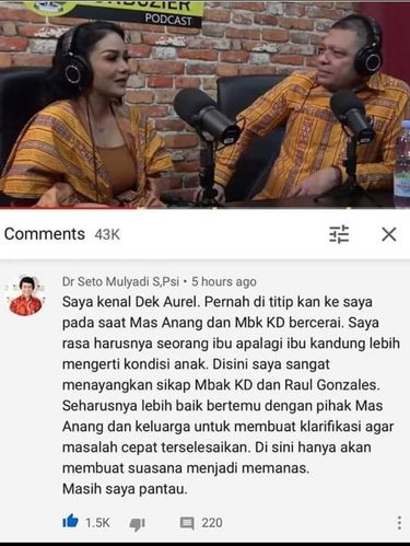 Komentar akun Kak Seto salah menuliskan nama Raul Lemos