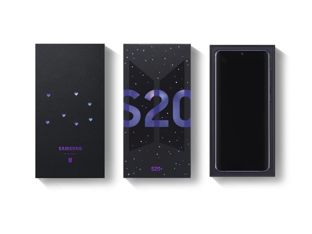 Penampakan S20+ dan Galaxy Buds Edisi Khusus BTS