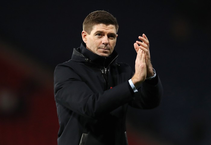 GLASGOW, SCOTLAND - NOVEMBER 03: Rangers Manager Steven Gerrard is seen during the Betfred League Cup semi final between Rangers and Heart of Midlothian at Hampden Park on November 03, 2019 in Glasgow, Scotland. (Photo by Ian MacNicol/Getty Images)