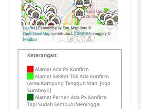 Begini Peta Alamat Pasien COVID-19 yang Disuguhkan Pemkot Surabaya Begini Peta Alamat Pasien COVID-19 yang Disuguhkan Pemkot Surabaya