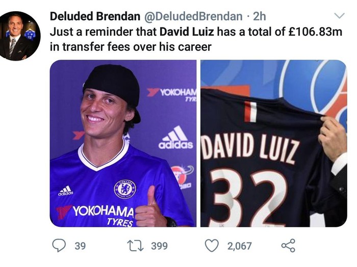 meme david luiz arsenal premier league liga inggris