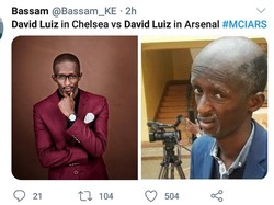 David Luiz tampil buruk di Arsenal, saat dihajar City. Ia membuat dua kesalahan, satu berujung penalti, dan mendapat kartu merah. Entah mengapa penampilannya buruk di Arsena, padahal di Chelsea sempat bagus, dan memenangkan banyak trofi. (Foto: Twitter)