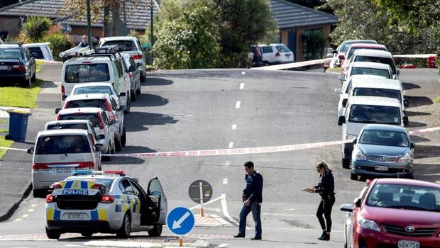 Lokasi penembakan seorang polisi Selandia Baru di Auckland (AFP Photo)