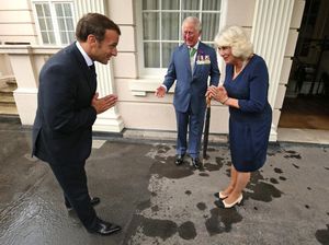 Momen Presiden Prancis Salam Namaste ke Pangeran Charles di Era New Normal