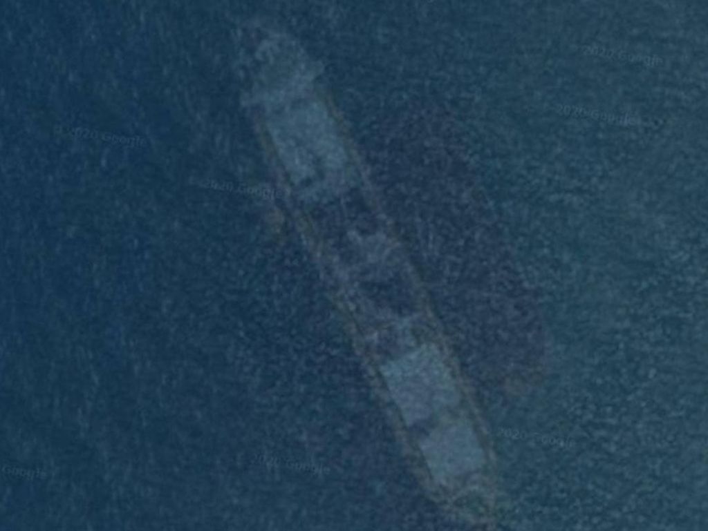 Misterius! Penampakan Kapal Karam di Google Maps Dicek
