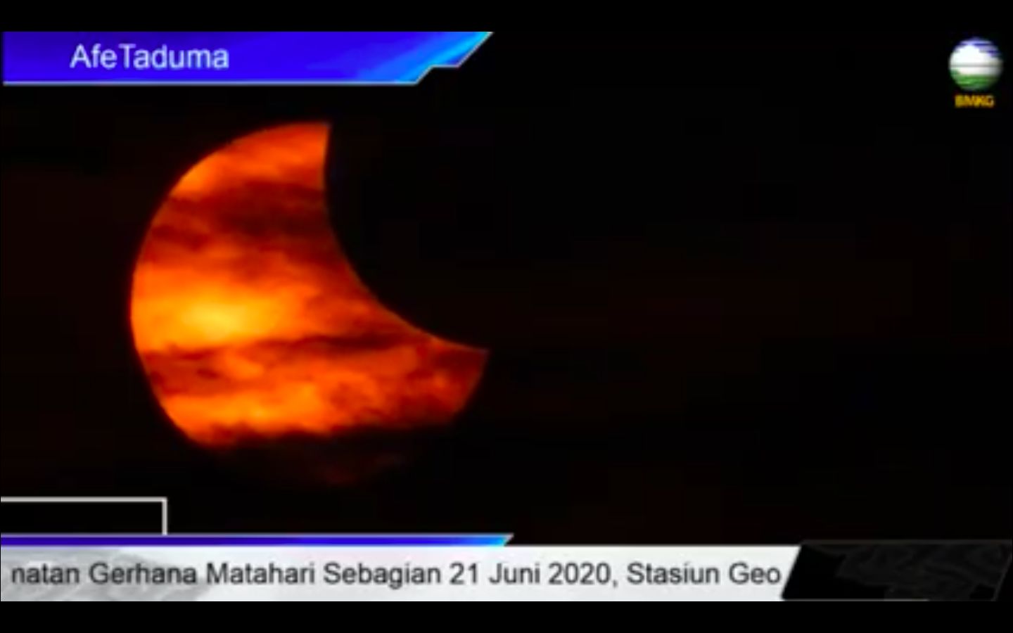 Gerhana matahari sebagian di Ternate. (Dok BMKG)