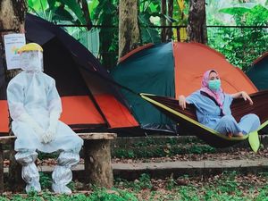 Agar Tak Stres, Pasien Corona di Musi Banyuasin Diajak Outbond