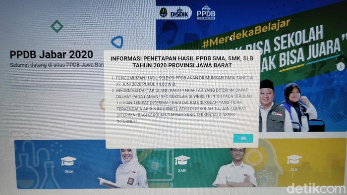 PPDB jabar diumumkan siang ini