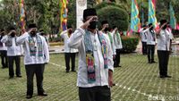 Upacara HUT DKI dengan Physical Distancing