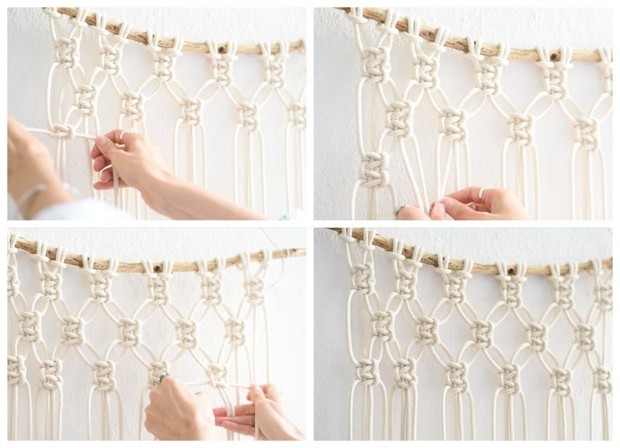 tali makrame/heylilahey.com/diy-macrame-wall-hanging-tutorial/ Rangkaian tali makrame