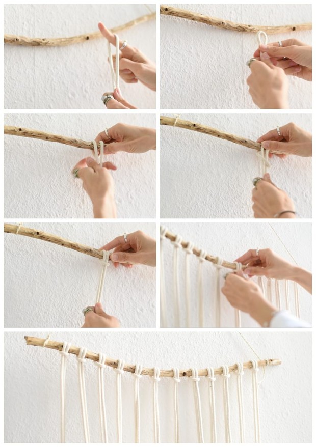 menyimpul tali bagian 1/heylilahey.com/diy-macrame-wall-hanging-tutorial/ cara menyimpul tali makrame
