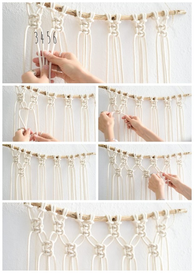 Pola Tali Makrame/heylilahey.com/diy-macrame-wall-hanging-tutorial/ Membuat pola tali makrame