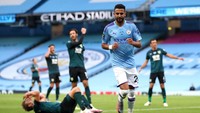 City menjamu Burnley di Etihad Stadium, Selasa (23/6/2020) dini hari WIB. Martin Rickett/Pool via Getty Images.