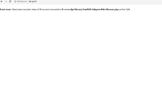 Situs DPR tak bisa diakses (tangkapan layar)