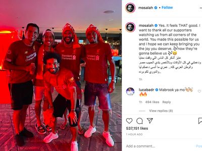 Mo Salah Cs Banggakan Gelar Liga Inggris di Instagram