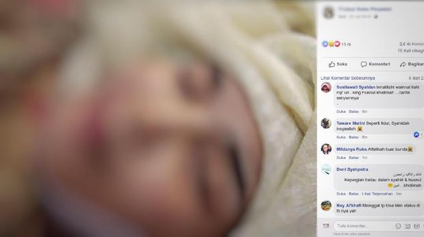 Ibu muda meninggal tersenyum.