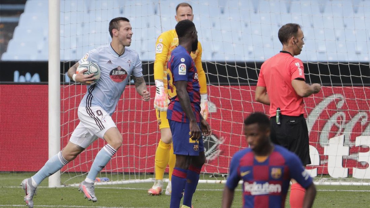 Celta Vigo menahan imbang Barcelona 2-2 di pekan ke-32 Liga Spanyol. (Foto: Lalo Villar/AP Photo)