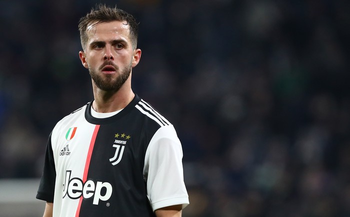 Miralem Pjanic TURIN, ITALY - JANUARY 19: Miralem Pjanic of Juventus FC looks on during the Serie A match between Juventus and Parma Calcio at Allianz Stadium on January 19, 2020 in Turin, Italy. (Photo by Marco Luzzani/Getty Images)