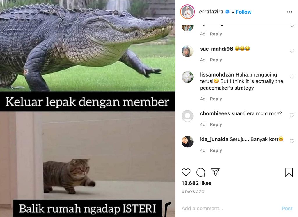Unggahan Instagram Erra Fazira