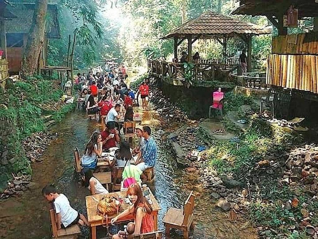 Pengunjung Restoran Ini Bisa Makan Sambil Nyemplung di Sungai Pengunjung Restoran Ini Bisa Makan Sambil Nyemplung di Sungai