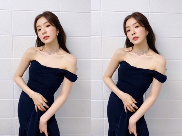 Irene Red Velvet/ Foto: Instagram.com/renebaebae Irene Red Velved menawan pakai off shoulder dress warna hitam