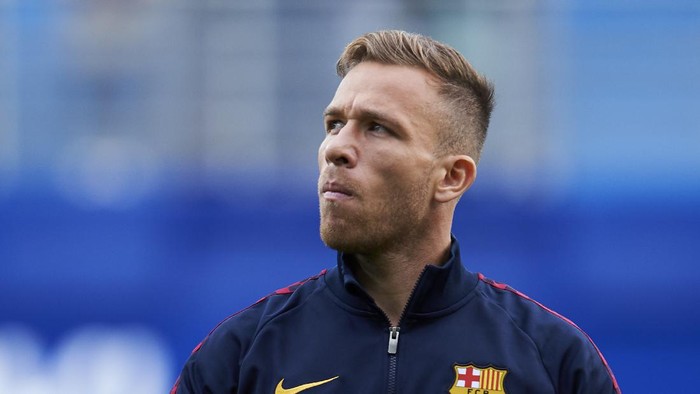 EIBAR, SPAIN - OCTOBER 19: Arthur Melo of FC Barcelona looks on prior to the start the La Liga match between SD Eibar SAD and FC Barcelona at Ipurua Municipal Stadium on October 19, 2019 in Eibar, Spain. (Photo by Juan Manuel Serrano Arce/Getty Images)