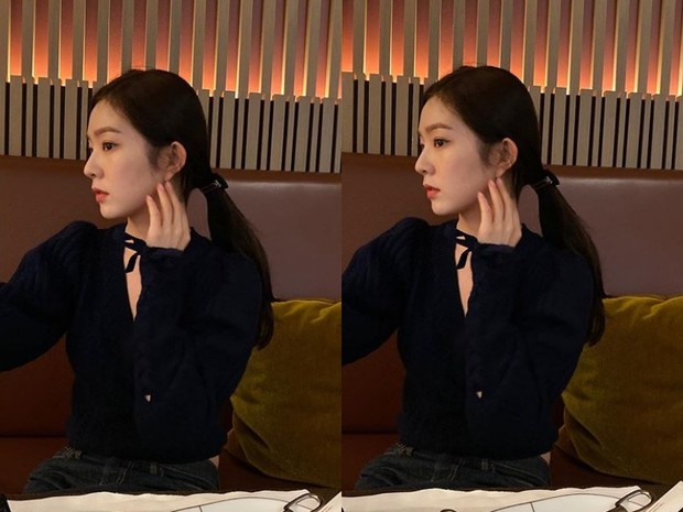 Irene Red Velvet/ Foto: Instagram.com/renebaebae Irene Red Velvet menawan pakai baju hitam kasual