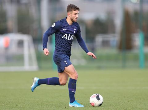 MANCHESTER, ENGLAND - DECEMBER 15: Maurizio Pochettino of Tottenham Hotspur on the ball during the Premier League 2 match between Manchester City and Tottenham Hotspur at The Academy Stadium on December 15, 2019 in Manchester, United Kingdom. (Photo by Charlotte Tattersall/Getty Images)