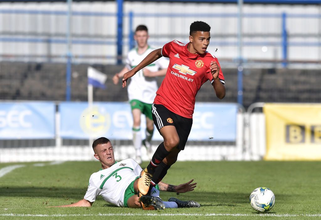 BRIGHTON, ENGLAND - JUNE 30: Mason Greenwood celebrates after scoring his sides first goal during the Premier League match between Brighton & Hove Albion and Manchester United at American Express Community Stadium on June 30, 2020 in Brighton, United Kingdom. (Photo by Mike Hewitt/Getty Images)