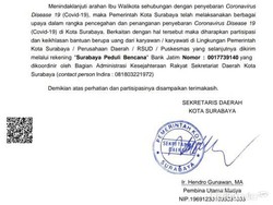 Beredar Surat Pemkot Surabaya Minta Pegawai Bantu Dana Penanganan COVID-19