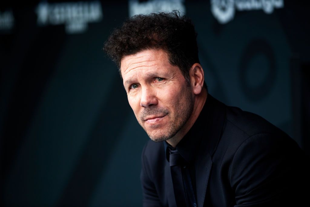 BARCELONA, SPAIN - MARCH 01: Head Coach Diego Pablo Simeone of Atletico de Madrid looks on during the Liga match between RCD Espanyol and Club Atletico de Madrid at RCDE Stadium on March 01, 2020 in Barcelona, Spain. (Photo by Alex Caparros/Getty Images)