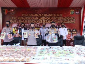 Momen Pemusnahan Sabu 1,2 Ton Jaringan Internasional di Polda Metro