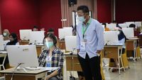 Potret UTBK Saat Pandemi Corona, Peserta Pakai Masker-Face Shield
