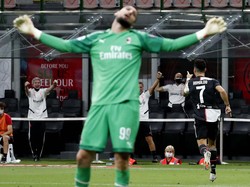 Momen saat Ronaldo merayakan golnya.