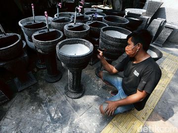 Perajin Instalasi Taman, Banting Setir Jual Tempat Cuci Tangan
