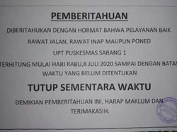 Seorang Pegawainya Positif Corona, Puskesmas di Rembang Ini Ditutup