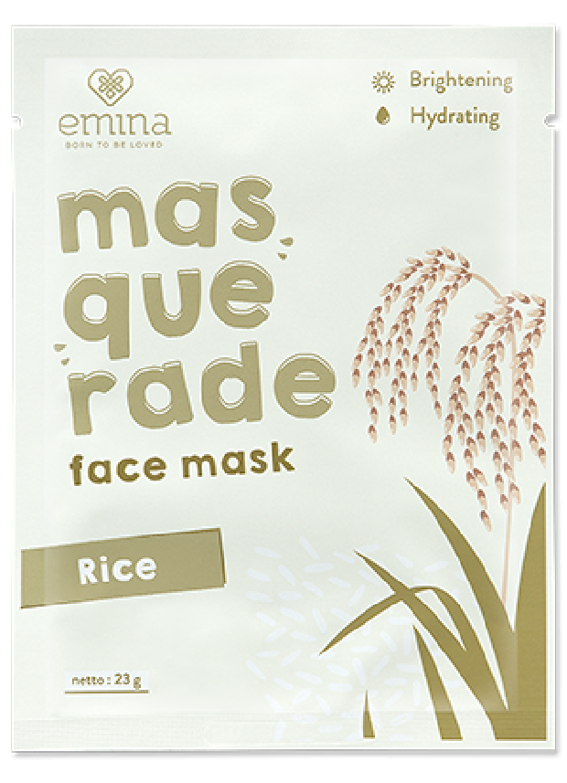 Emina Masquerade Sheet Mask Rice  ampuh atasi kulit kusam