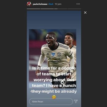 Tangkapan layar instastory Paul Scholes soal Paul Pogba