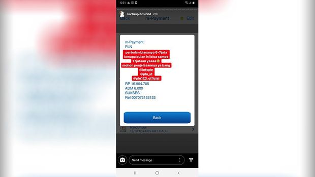Tagihan Listrik Artis Kartika Putri