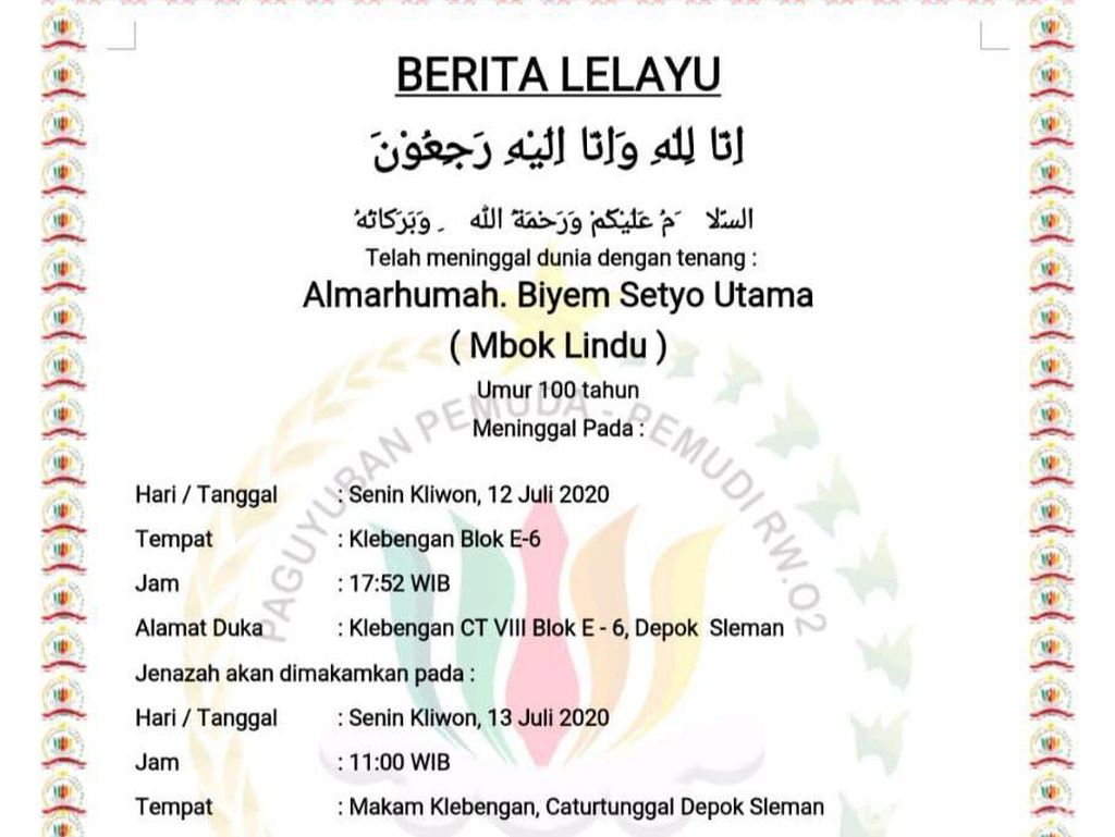 Mbah Lindu, Legenda Gudeg Yogya itu Tutup Usia Mbah Lindu, Legenda Gudeg Yogya itu Tutup Usia